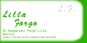 lilla forgo business card